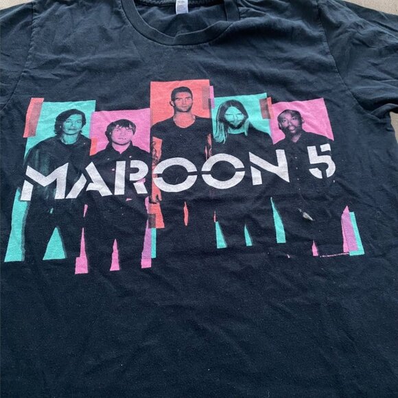 Maroon 5 T Shirt Size M Medium Mens Made in USA American Apparel Black Graphic - Picture 2 of 7